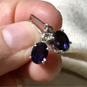 JTV 1.68ctw Oval Iolite Solitaire 925 silver earrings